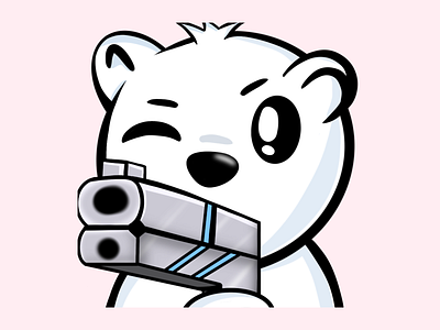 Polar Bear Gun Emote Twitch badge logo badges emote emoteart emotes emotes for twitch emotestwitch twitch twitchemote twitchemotes