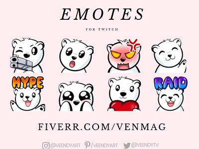 Polar Bear Emote For Twitch by Veendy on Dribbble