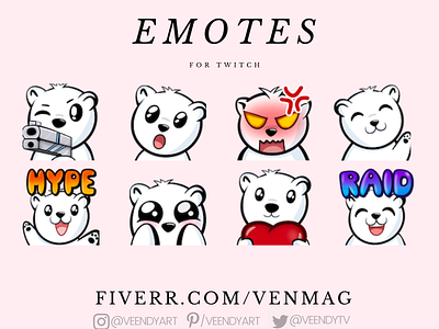 Emote Ideas - Polar Bear badge logo badges emote emoteart emotes emotes for twitch emotestwitch sub badges twitch twitch art twitchemote