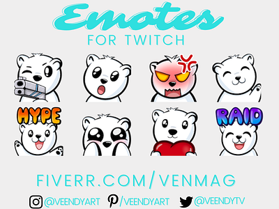 Emotes For Twitch - Polar Bear Edition