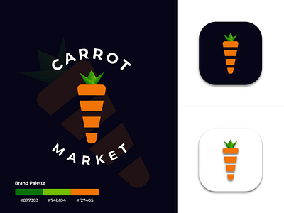 CARROT MARKET Logo Design app icon logo brand identity brand logo branding design business logo carrot shop logo clean clean vintage logo flat graphicdesign icon illustration jidansdesign minimal minimal vintage minimalist logo modern monogram logo professional logo vintage