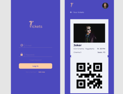 Tickets design flat illustration iphone landingpage minimal ui uiux ux web