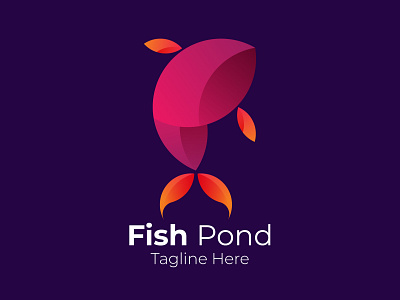 Flat Logo Design | Fish Pond Conceptual Logo Design | Abstract