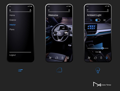 Hi-Fidelity Mockups / VW ID Concept app 3d branding graphic design mockups ui visual design