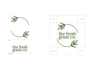 the fresh graze co. branding design food brand fresh fresh food graphic design green illustration illustrator logo minimal nature vector