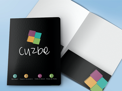 Cuzbe branding design designer folder design graphic design illustrator logo minimal mockup squares stationery vector