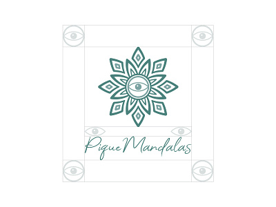 Pique Mandalas brand identity branding design designer graphic design green green mint illustration illustrator logo logotype mandalas nature pique mandalas vector