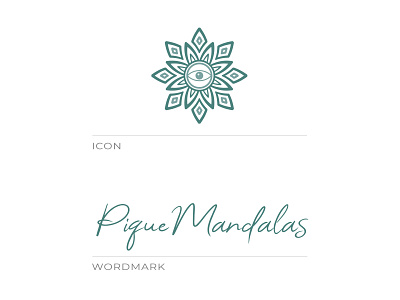 Pique Mandalas brand identity branding design graphic design green green mint icon illustration illustrator logo logotype mandalas minimal nature pique mandalas vector wordmark