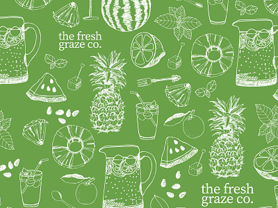 The fresh graze co. Pattern branding design eco fresh graphic design graze green illustration illustrator leaves logo logotype minimal natural nature pattern vector