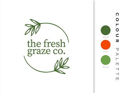 The fresh graze co. palette brand colours brand identity branding colour palette design fresh graphic design graze green illustration illustrator logo minimal orange vector