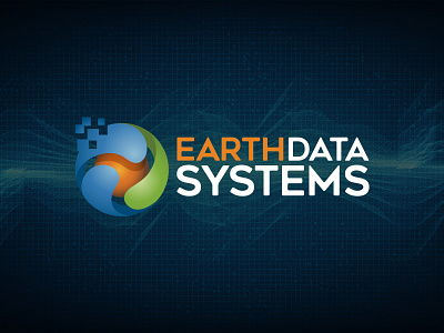 Earth Data Systems Logo blue brand identity branding data design earth earthquakes graphic design green illustration illustrator logo orange rainfall softwre vector