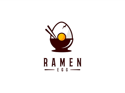 Ramen Egg logo bowl design egg logo minimal negative space ramen simple