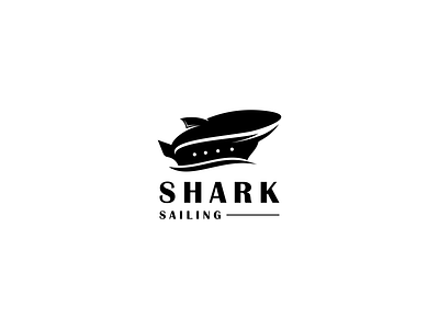 SHARK LOGO design icon logo minimal negative space shark ship simple