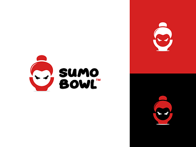 Sumo Bowl logo bowl cute design icon logo minimal negative space ramen simple