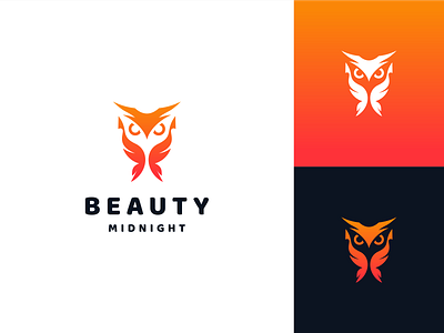 Beauty Midnight butterfly design icon logo minimal negative space owl owl logo simple