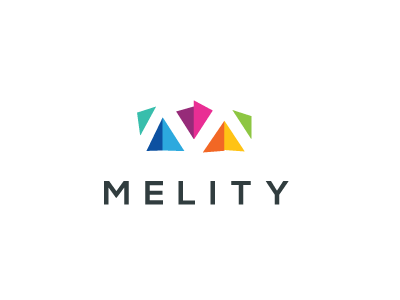 MELITY digital agency abstract agency bright colorful digital logo m particles simple
