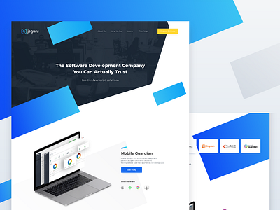 Development agency landing page agency blue braining dates development gradient landing minimal page ui website