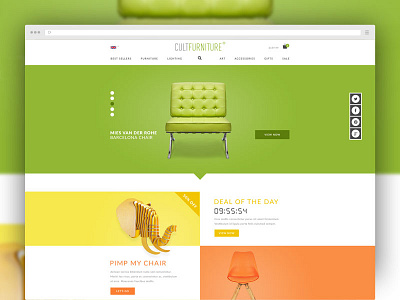 Cult Furniture Concept clean colourful designer furniture ecommerce ui website
