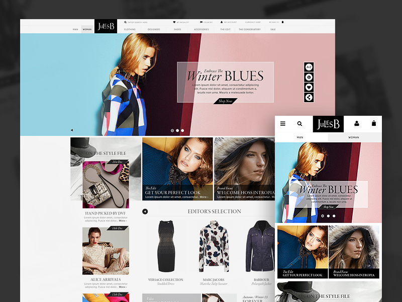 Responsive eCommerce Fashion Store by Mr Fish for Visualsoft on Dribbble