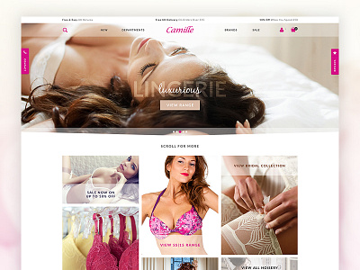 eCommerce store design for Lingerie brand Camille ecommerce fashion lingerie product shop store web design