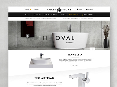 Designer Bathrooms eCommerce bathroom clean designer ecommerce grey modern simple store website