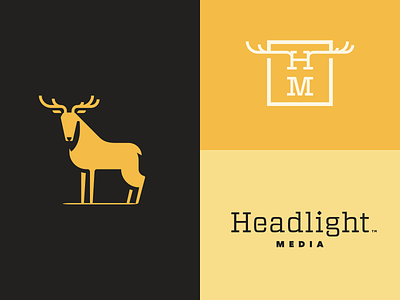 Headlight Media branding deer deer in the headlights logo