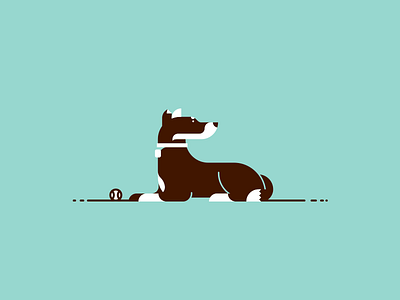 Roscoe ball dog illustration