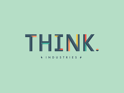 Think Industries 3d bevel type typography