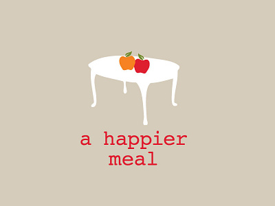 A Happier Meal logo apple blog eat food reverse table
