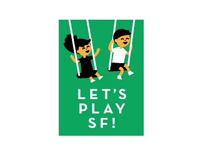 Let'sPlaySF! logo child happy kid play playground swing