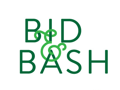 Bid and Bash logo concept ampersand auction party type