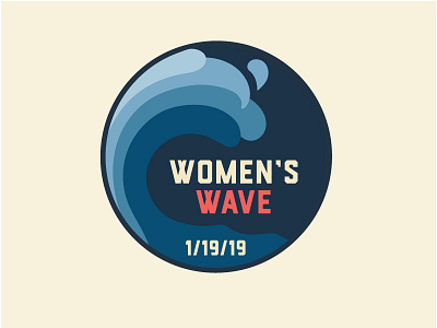Women's Wave pin activist feminist march politics protest wave women womens march womens wave