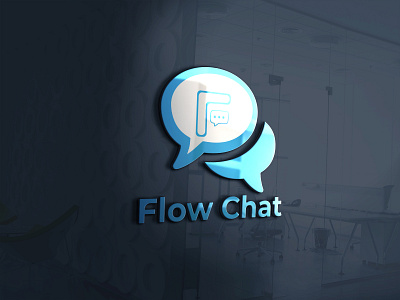 Flow Chat Logo Design 3d art branding business logo chat logo company corporate creative creative logo design designerluckey1 graphic design illustration logo media mockup motion graphics template unique logo