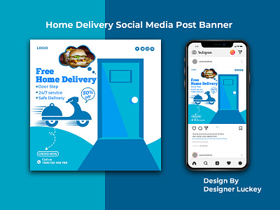 Home delivery service promotion social media post design