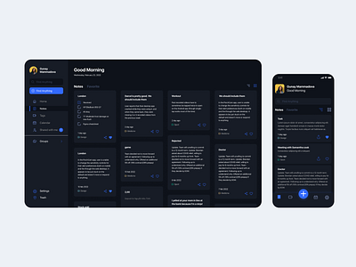 Note app | desktop & mobile 🤙 aplication app design desktop app mobile app note app to do todo todo app ui uidesign uiux ux uxdesign webdesign