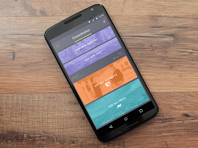 Hello Dribbble - Globewalker android app design first shot interface ui user ux