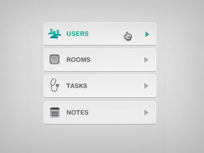 Admin User Options Hover custom icons green grey hover icons ui web app web application