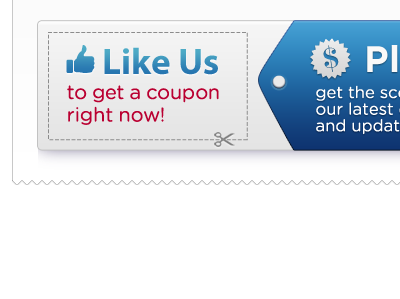 Fans Only Coupon blue coupon facebook offer receipt red