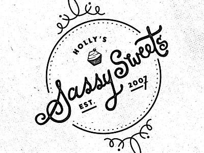 Sassy Sweets #2 BW bakery cakes cupcake hand lettered hand lettering lettering octagon stamp texture