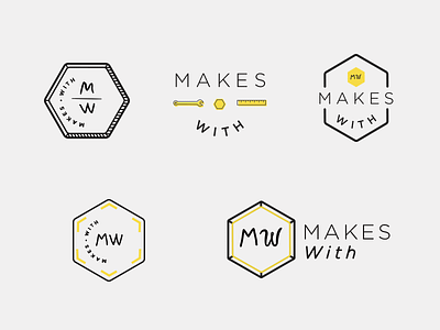 MakesWith Logo Fun black-and-yellow bolt hexagon logo maker tools