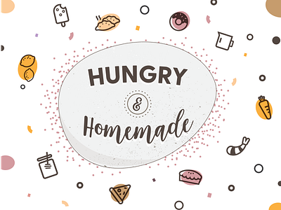 Hungry & Homemade abstract ampersand egg food fun hungry logo pastry script