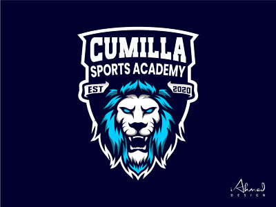 Mascot logo - Lion Sports angry blue brand character e sport esport esports game gorgeous king lion logo logotype mascot red shield sport sports logo trend trendy