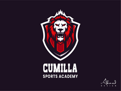 Mascot logo - Lion Sports angry brand character e sport esport esports game gorgeous king lion logo logotype mascot red shield sport sports logo trend trendy
