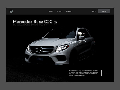 Mercedes Benz GLC Landing Page benz car ui car website car website ui clean daily ui dark theme dark ui design dribbble best shot mercedes mercedes website minimal modernism sports car website uiux design website website ui