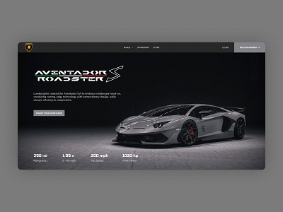 Lamborghini Landing Page by Hamza Malik on Dribbble