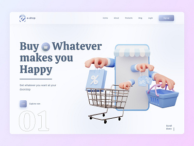 Shopping Website Landing Page ecommerce ecommerce landing page landing page landing page ui minimal landing page minimal web minimal website shopping landing page uiux design website ui