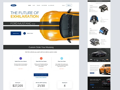 Ford Mustang Landing Page design landing page landing page design landing page ui landingpage ui uiux web web ui website website design website ui