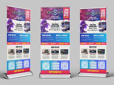 Promotional Banner for CryptoFights advert blockchain crypto cryptocurrency design flyer poster print