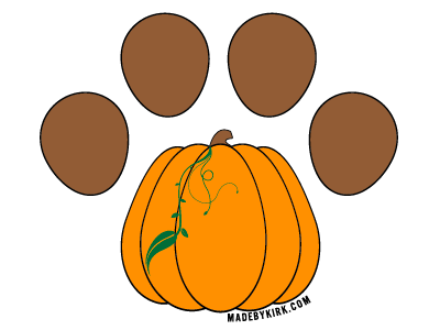 Paw-rade logo brown dog fall illustrator logo logowork orange paw paws pumpkin vector work