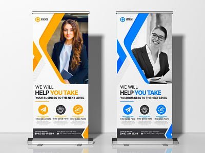 Creative and Modern corporate roll-up banner design banner billboard branding company corporate creative display event flag banner flyer graphic design logo marketing modern offer rollup sale banner stationery template x banner
